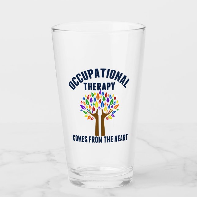 Schönes Zitat zur Arbeitstherapie Glas (Vorderseite)