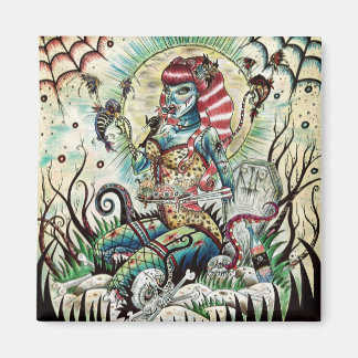 Schönes Zombie Button auf Mädchen Magnet. Magnet