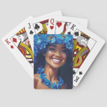 Schönheit auf Blue Playing Cards