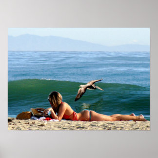 Schönheit beim Surfen Poster