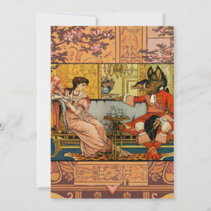 Schönheit Biest Klassische Märchenfiguren Einladung