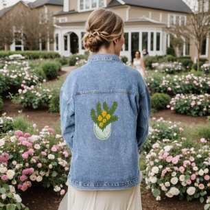 Schönheit Blüten von Neuanfang symbolische Blumen Jeansjacke