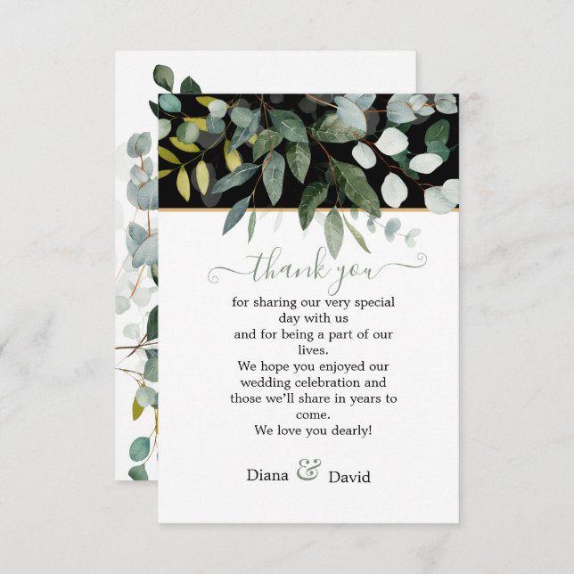 SCHÖNHEIT BOTANISCHE GREENERIE Hochzeit Dankeskarte (Vorne/Hinten)