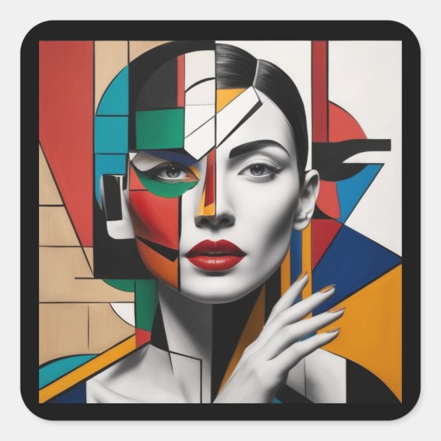 Schönheit der Kunst Quadratischer Aufkleber (Vorderseite)