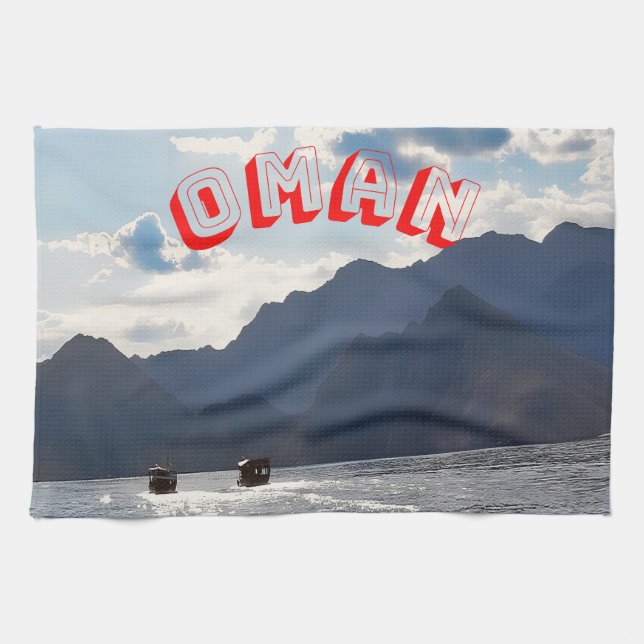 Schönheit der Küste von Oman Geschirrtuch (Horizontal)