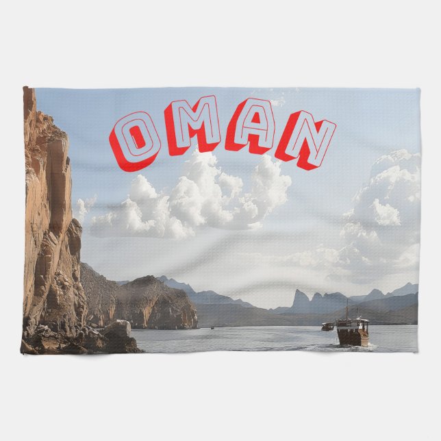 Schönheit der Küste von Oman Geschirrtuch (Horizontal)