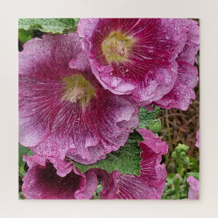 Schönheit der rosa Hollyhock Puzzle