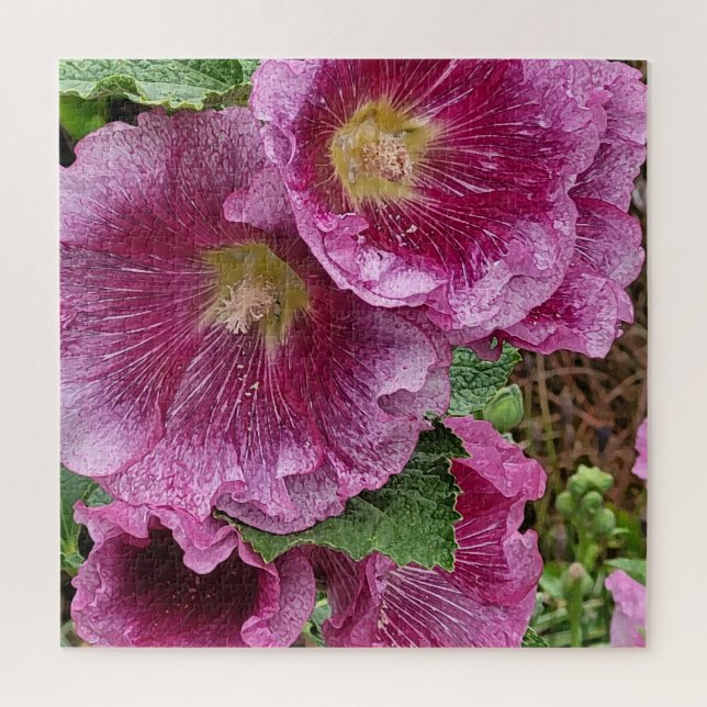 Schönheit der rosa Hollyhock Puzzle (Vertikal)