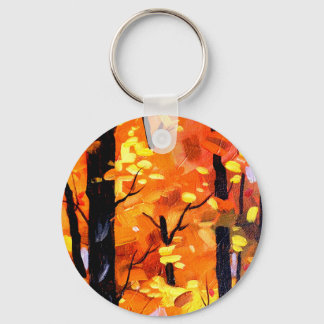 Schönheit des Herbstwaldes, Acrylmalerei Schlüsselanhänger