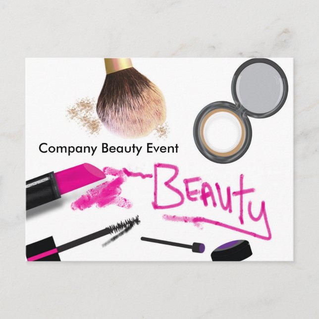 Schönheit Glam Event Workshop Postkarte Makeup (Vorderseite)