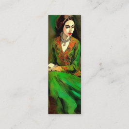 Schönheit im grünen Lesezeichen Mini Visitenkarte