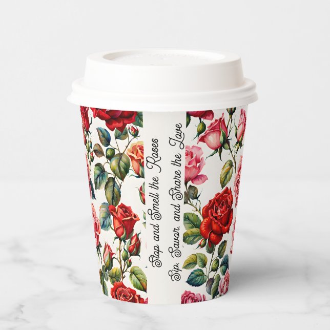 Schönheit in Bloom Rose Garden Paper Cups Pappbecher (Links)