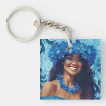 Schönheit in Blue Key Ring