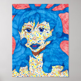 Schönheit in Blue Poster