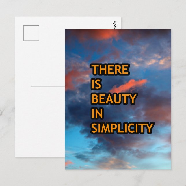 Schönheit in Einfachheit Postkarte (Vorne/Hinten)