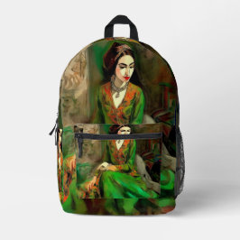 Schönheit in Grün Bedruckter Rucksack