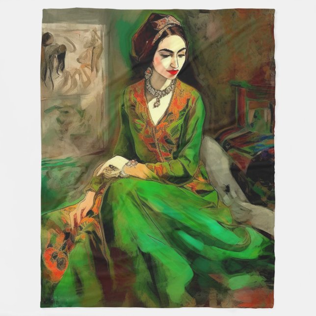 Schönheit in Grün Fleecedecke (Vorderseite)