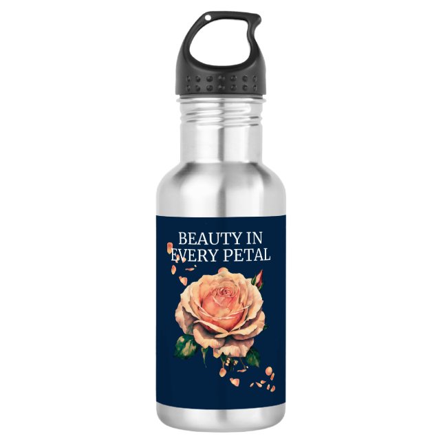Schönheit in jeder Rose Edelstahlflasche (Vorderseite)