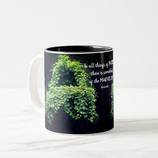 Schönheit in Naturreben Inspirationsquelle Zitat Zweifarbige Tasse (Vorderseite Links)
