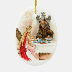 Schönheit in Pink und dem Biest Keramik Ornament