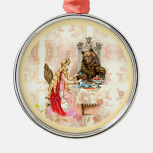 Schönheit in Pink und die Bestie Ornament Aus Metall