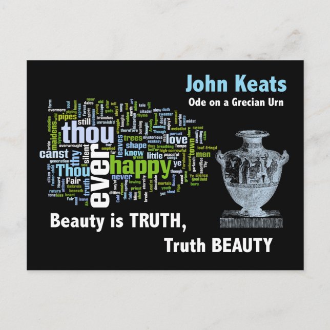 Schönheit ist Wahrheit - John Keats - Grecian Urn Postkarte (Vorderseite)