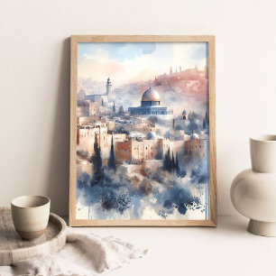 Schönheit Jerusalems Gemälde, Wasserfarbe Christli Poster