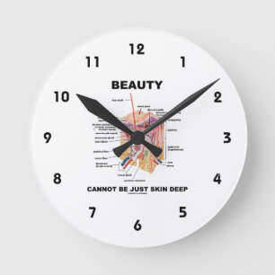 Schönheit kann nicht gerade Haut tief sein Runde Wanduhr