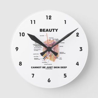 Schönheit kann nicht gerade Haut tief sein Runde Wanduhr
