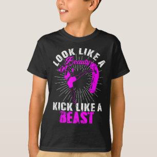 Schönheit Kickboxen Beast Kickboxer Mädchen Kämpfe T-Shirt