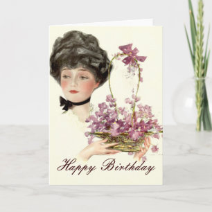 Schönheit mit Blumen Alles Gute zum Geburtstag Karte