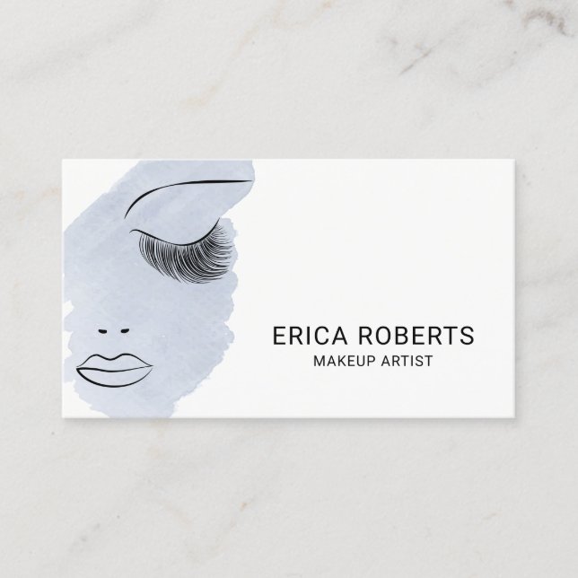 Schönheit peitscht Maskenbildner-hellblaues Visitenkarte (Vorderseite)