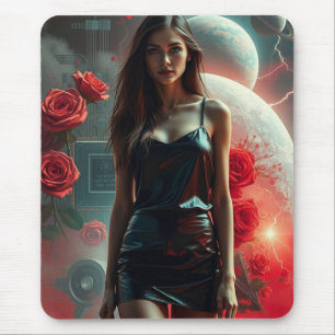 Schönheit, Planeten, Blumen und KI Mousepad