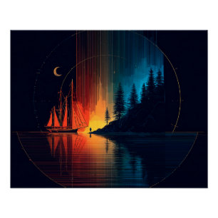 Schönheit & Terror, Schiffe, Mond und Nordlichter Poster
