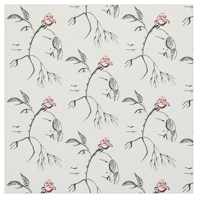 Schönheit u. Tier-Rosen-Gewebe Stoff (Muster)