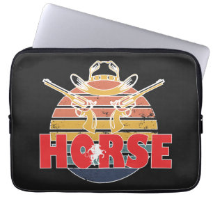 Schönheit und Anmut von Pferden Vintage-Reitsport Laptopschutzhülle