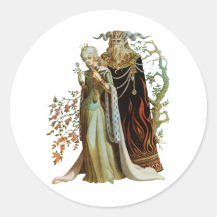 Schönheit und Besticker Runder Aufkleber