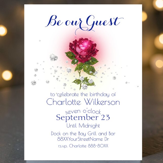 Schönheit und das Biest mit magischer Rote Rose Ei Einladung (Von Creator hochgeladen)