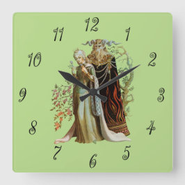 Schönheit und das Biest Quadratische Wanduhr