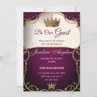 Schönheit und das Biest Royalty Sweet 16 Einladung