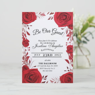 Schönheit und das Biest Sweet 16 Rose Einladungen