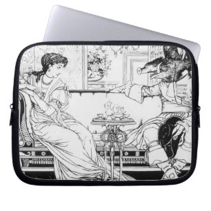 Schönheit und das Tier, 1874 (litho) (b/w Foto) Laptopschutzhülle