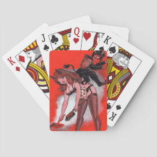 Schönheit und der Krampus Vintage Weihnachten Spielkarten