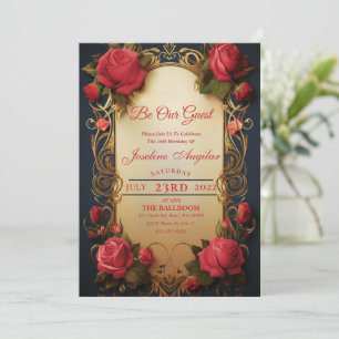 Schönheit und die Rose der Bestie Sweet 16 Einladu Einladung