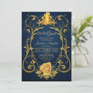 Schönheit und die Rose von Beast Gold Sweet 16 Einladung