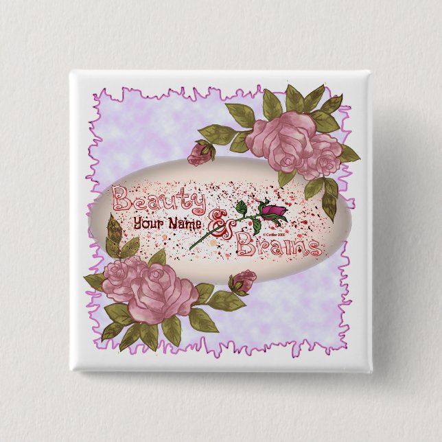 Schönheit und Gehirn Button (Vorderseite)