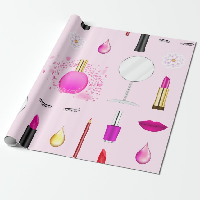 Schönheit und Make-up Geschenkpapier (Ungerollt)