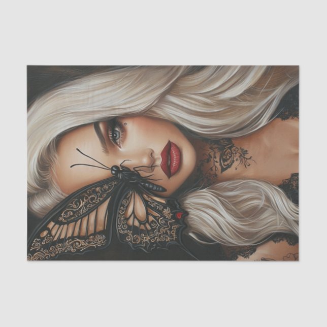 Schönheit und Schmetterlinge Blonde Edition26 Seidenpapier (Vorderseite)