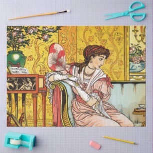 Schönheit, Vintage-Illustration von W. Crane Decou Seidenpapier