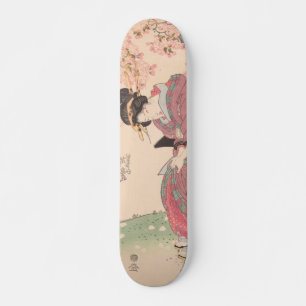 Schönheiten unter Kirschblüten Vintag Ukiyo-e Skateboard